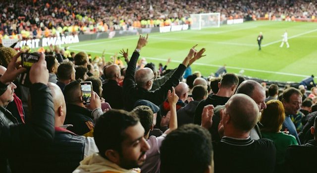 Crowd of football fans